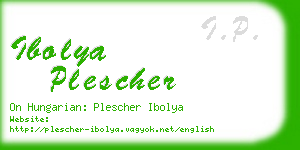 ibolya plescher business card